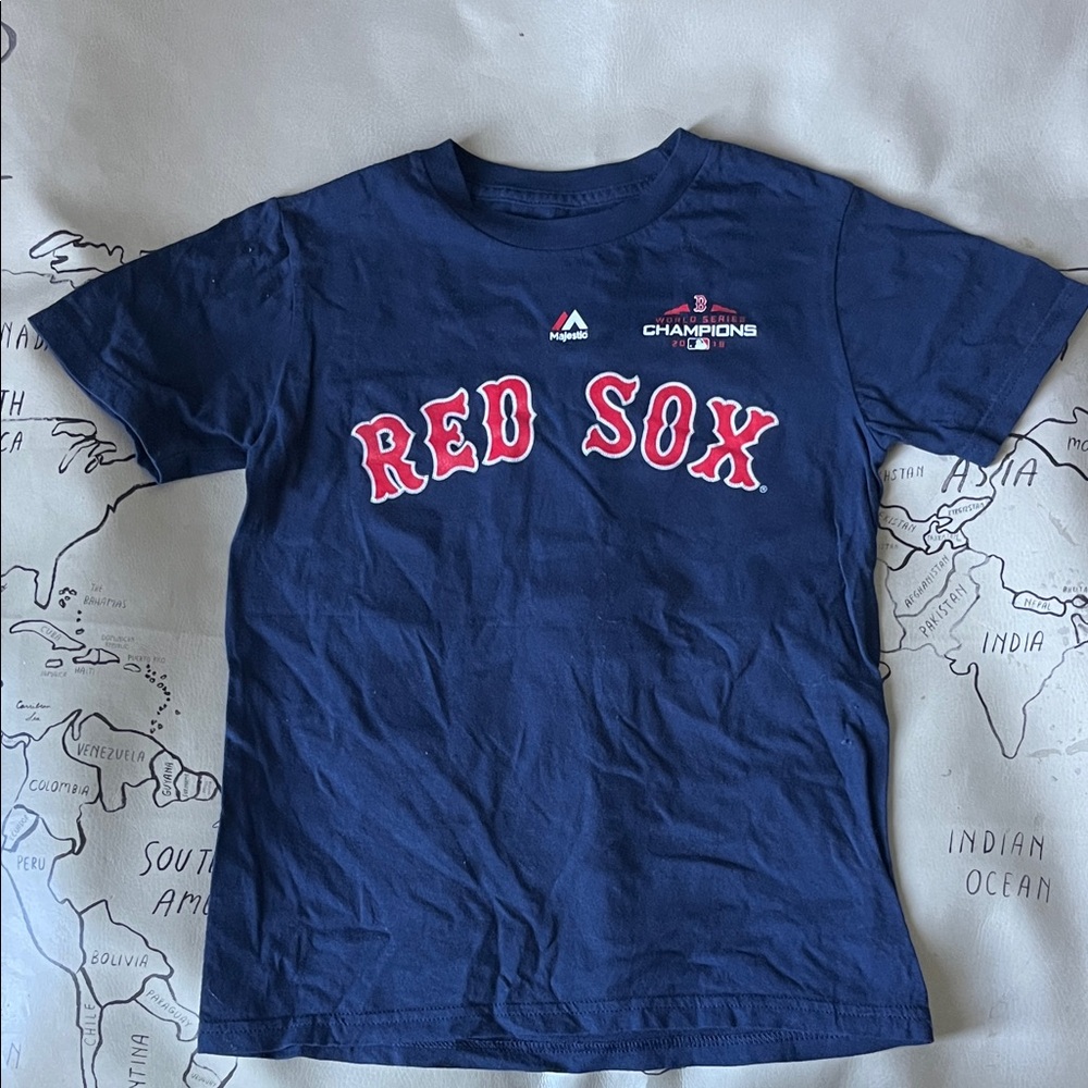 Majestic Navy Red Sox Kids Tee